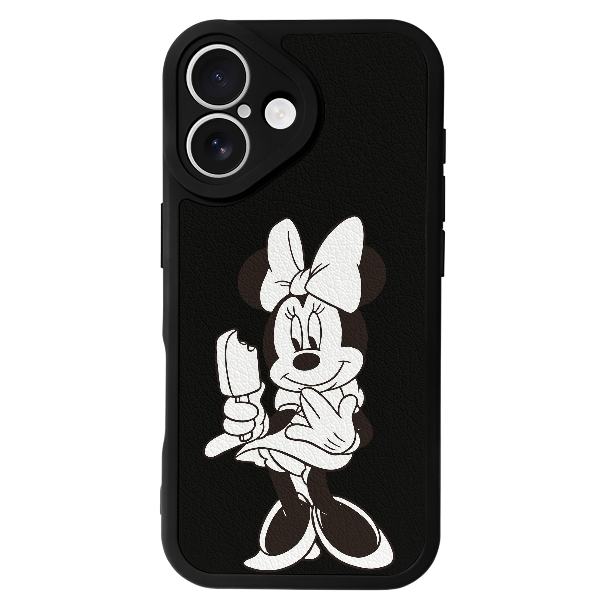 （画像用） ミッキーマウス Mickey Mouse 【iPhone 16シリーズ対応】シリコンスマホケース（レザー調） 材質：シリコン